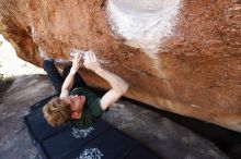 Bouldering in Hueco Tanks on 01/27/2019 with Blue Lizard Climbing and Yoga

Filename: SRM_20190127_1313340.jpg
Aperture: f/4.0
Shutter Speed: 1/400
Body: Canon EOS-1D Mark II
Lens: Canon EF 16-35mm f/2.8 L