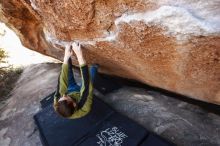 Bouldering in Hueco Tanks on 01/27/2019 with Blue Lizard Climbing and Yoga

Filename: SRM_20190127_1325190.jpg
Aperture: f/4.0
Shutter Speed: 1/320
Body: Canon EOS-1D Mark II
Lens: Canon EF 16-35mm f/2.8 L