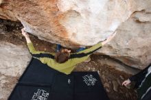 Bouldering in Hueco Tanks on 01/27/2019 with Blue Lizard Climbing and Yoga

Filename: SRM_20190127_1354130.jpg
Aperture: f/4.0
Shutter Speed: 1/500
Body: Canon EOS-1D Mark II
Lens: Canon EF 16-35mm f/2.8 L