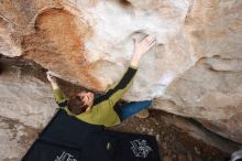 Bouldering in Hueco Tanks on 01/27/2019 with Blue Lizard Climbing and Yoga

Filename: SRM_20190127_1354160.jpg
Aperture: f/4.0
Shutter Speed: 1/800
Body: Canon EOS-1D Mark II
Lens: Canon EF 16-35mm f/2.8 L