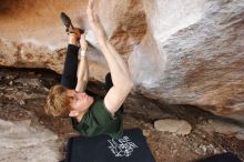 Bouldering in Hueco Tanks on 01/27/2019 with Blue Lizard Climbing and Yoga

Filename: SRM_20190127_1356430.jpg
Aperture: f/4.0
Shutter Speed: 1/500
Body: Canon EOS-1D Mark II
Lens: Canon EF 16-35mm f/2.8 L