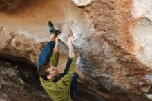 Bouldering in Hueco Tanks on 01/27/2019 with Blue Lizard Climbing and Yoga

Filename: SRM_20190127_1359220.jpg
Aperture: f/2.8
Shutter Speed: 1/320
Body: Canon EOS-1D Mark II
Lens: Canon EF 50mm f/1.8 II