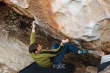 Bouldering in Hueco Tanks on 01/27/2019 with Blue Lizard Climbing and Yoga

Filename: SRM_20190127_1405560.jpg
Aperture: f/4.0
Shutter Speed: 1/500
Body: Canon EOS-1D Mark II
Lens: Canon EF 50mm f/1.8 II