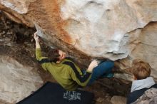 Bouldering in Hueco Tanks on 01/27/2019 with Blue Lizard Climbing and Yoga

Filename: SRM_20190127_1406000.jpg
Aperture: f/4.0
Shutter Speed: 1/640
Body: Canon EOS-1D Mark II
Lens: Canon EF 50mm f/1.8 II