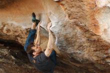 Bouldering in Hueco Tanks on 01/27/2019 with Blue Lizard Climbing and Yoga

Filename: SRM_20190127_1415110.jpg
Aperture: f/4.0
Shutter Speed: 1/500
Body: Canon EOS-1D Mark II
Lens: Canon EF 50mm f/1.8 II