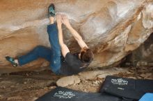 Bouldering in Hueco Tanks on 01/27/2019 with Blue Lizard Climbing and Yoga

Filename: SRM_20190127_1422030.jpg
Aperture: f/4.0
Shutter Speed: 1/400
Body: Canon EOS-1D Mark II
Lens: Canon EF 50mm f/1.8 II