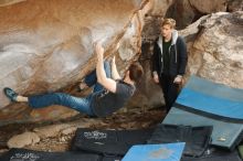 Bouldering in Hueco Tanks on 01/27/2019 with Blue Lizard Climbing and Yoga

Filename: SRM_20190127_1422410.jpg
Aperture: f/4.0
Shutter Speed: 1/500
Body: Canon EOS-1D Mark II
Lens: Canon EF 50mm f/1.8 II