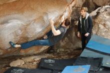 Bouldering in Hueco Tanks on 01/27/2019 with Blue Lizard Climbing and Yoga

Filename: SRM_20190127_1422420.jpg
Aperture: f/4.0
Shutter Speed: 1/500
Body: Canon EOS-1D Mark II
Lens: Canon EF 50mm f/1.8 II