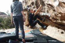 Bouldering in Hueco Tanks on 02/03/2019 with Blue Lizard Climbing and Yoga

Filename: SRM_20190203_1058490.jpg
Aperture: f/2.8
Shutter Speed: 1/1000
Body: Canon EOS-1D Mark II
Lens: Canon EF 50mm f/1.8 II