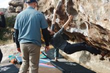 Bouldering in Hueco Tanks on 02/03/2019 with Blue Lizard Climbing and Yoga

Filename: SRM_20190203_1100410.jpg
Aperture: f/2.8
Shutter Speed: 1/1600
Body: Canon EOS-1D Mark II
Lens: Canon EF 50mm f/1.8 II