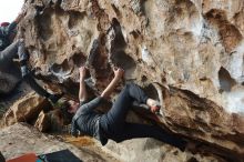 Bouldering in Hueco Tanks on 02/03/2019 with Blue Lizard Climbing and Yoga

Filename: SRM_20190203_1106510.jpg
Aperture: f/4.0
Shutter Speed: 1/1250
Body: Canon EOS-1D Mark II
Lens: Canon EF 50mm f/1.8 II