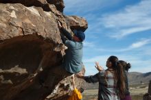 Bouldering in Hueco Tanks on 02/03/2019 with Blue Lizard Climbing and Yoga

Filename: SRM_20190203_1114420.jpg
Aperture: f/4.0
Shutter Speed: 1/800
Body: Canon EOS-1D Mark II
Lens: Canon EF 50mm f/1.8 II