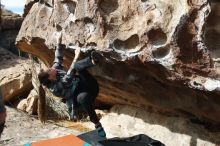 Bouldering in Hueco Tanks on 02/03/2019 with Blue Lizard Climbing and Yoga

Filename: SRM_20190203_1130260.jpg
Aperture: f/4.0
Shutter Speed: 1/800
Body: Canon EOS-1D Mark II
Lens: Canon EF 50mm f/1.8 II