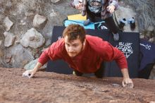 Bouldering in Hueco Tanks on 02/03/2019 with Blue Lizard Climbing and Yoga

Filename: SRM_20190203_1217060.jpg
Aperture: f/5.6
Shutter Speed: 1/125
Body: Canon EOS-1D Mark II
Lens: Canon EF 16-35mm f/2.8 L