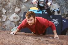 Bouldering in Hueco Tanks on 02/03/2019 with Blue Lizard Climbing and Yoga

Filename: SRM_20190203_1217061.jpg
Aperture: f/5.6
Shutter Speed: 1/125
Body: Canon EOS-1D Mark II
Lens: Canon EF 16-35mm f/2.8 L