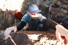 Bouldering in Hueco Tanks on 02/03/2019 with Blue Lizard Climbing and Yoga

Filename: SRM_20190203_1218080.jpg
Aperture: f/5.6
Shutter Speed: 1/400
Body: Canon EOS-1D Mark II
Lens: Canon EF 16-35mm f/2.8 L