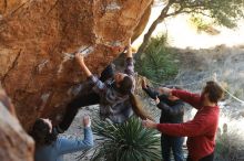 Bouldering in Hueco Tanks on 02/03/2019 with Blue Lizard Climbing and Yoga

Filename: SRM_20190203_1307030.jpg
Aperture: f/3.5
Shutter Speed: 1/250
Body: Canon EOS-1D Mark II
Lens: Canon EF 50mm f/1.8 II