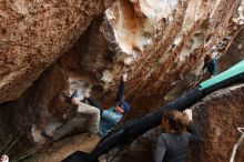 Bouldering in Hueco Tanks on 02/03/2019 with Blue Lizard Climbing and Yoga

Filename: SRM_20190203_1448180.jpg
Aperture: f/5.6
Shutter Speed: 1/250
Body: Canon EOS-1D Mark II
Lens: Canon EF 16-35mm f/2.8 L