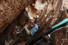 Bouldering in Hueco Tanks on 02/03/2019 with Blue Lizard Climbing and Yoga

Filename: SRM_20190203_1448230.jpg
Aperture: f/5.6
Shutter Speed: 1/320
Body: Canon EOS-1D Mark II
Lens: Canon EF 16-35mm f/2.8 L