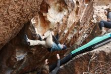 Bouldering in Hueco Tanks on 02/03/2019 with Blue Lizard Climbing and Yoga

Filename: SRM_20190203_1448330.jpg
Aperture: f/5.6
Shutter Speed: 1/320
Body: Canon EOS-1D Mark II
Lens: Canon EF 16-35mm f/2.8 L