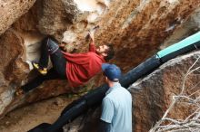 Bouldering in Hueco Tanks on 02/03/2019 with Blue Lizard Climbing and Yoga

Filename: SRM_20190203_1511000.jpg
Aperture: f/4.0
Shutter Speed: 1/250
Body: Canon EOS-1D Mark II
Lens: Canon EF 50mm f/1.8 II