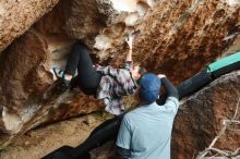 Bouldering in Hueco Tanks on 02/03/2019 with Blue Lizard Climbing and Yoga

Filename: SRM_20190203_1521000.jpg
Aperture: f/4.0
Shutter Speed: 1/500
Body: Canon EOS-1D Mark II
Lens: Canon EF 50mm f/1.8 II