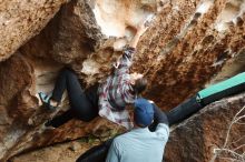 Bouldering in Hueco Tanks on 02/03/2019 with Blue Lizard Climbing and Yoga

Filename: SRM_20190203_1521020.jpg
Aperture: f/4.0
Shutter Speed: 1/500
Body: Canon EOS-1D Mark II
Lens: Canon EF 50mm f/1.8 II