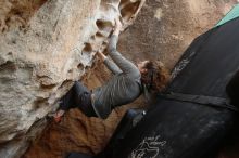 Bouldering in Hueco Tanks on 02/03/2019 with Blue Lizard Climbing and Yoga

Filename: SRM_20190203_1553570.jpg
Aperture: f/5.0
Shutter Speed: 1/250
Body: Canon EOS-1D Mark II
Lens: Canon EF 16-35mm f/2.8 L