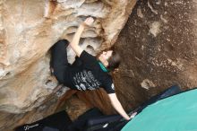 Bouldering in Hueco Tanks on 02/03/2019 with Blue Lizard Climbing and Yoga

Filename: SRM_20190203_1625040.jpg
Aperture: f/5.0
Shutter Speed: 1/200
Body: Canon EOS-1D Mark II
Lens: Canon EF 16-35mm f/2.8 L