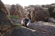 Bouldering in Hueco Tanks on 02/03/2019 with Blue Lizard Climbing and Yoga

Filename: SRM_20190203_1654290.jpg
Aperture: f/5.6
Shutter Speed: 1/320
Body: Canon EOS-1D Mark II
Lens: Canon EF 16-35mm f/2.8 L