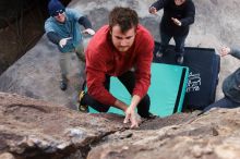 Bouldering in Hueco Tanks on 02/03/2019 with Blue Lizard Climbing and Yoga

Filename: SRM_20190203_1655100.jpg
Aperture: f/5.6
Shutter Speed: 1/250
Body: Canon EOS-1D Mark II
Lens: Canon EF 16-35mm f/2.8 L