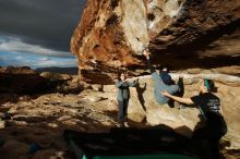 Bouldering in Hueco Tanks on 02/03/2019 with Blue Lizard Climbing and Yoga

Filename: SRM_20190203_1726030.jpg
Aperture: f/8.0
Shutter Speed: 1/400
Body: Canon EOS-1D Mark II
Lens: Canon EF 16-35mm f/2.8 L