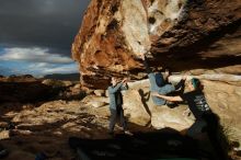 Bouldering in Hueco Tanks on 02/03/2019 with Blue Lizard Climbing and Yoga

Filename: SRM_20190203_1727261.jpg
Aperture: f/8.0
Shutter Speed: 1/400
Body: Canon EOS-1D Mark II
Lens: Canon EF 16-35mm f/2.8 L