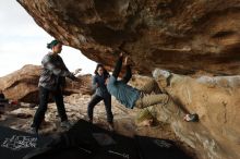 Bouldering in Hueco Tanks on 02/03/2019 with Blue Lizard Climbing and Yoga

Filename: SRM_20190203_1747260.jpg
Aperture: f/5.6
Shutter Speed: 1/320
Body: Canon EOS-1D Mark II
Lens: Canon EF 16-35mm f/2.8 L