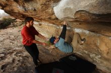 Bouldering in Hueco Tanks on 02/03/2019 with Blue Lizard Climbing and Yoga

Filename: SRM_20190203_1754240.jpg
Aperture: f/5.6
Shutter Speed: 1/250
Body: Canon EOS-1D Mark II
Lens: Canon EF 16-35mm f/2.8 L