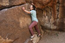 Bouldering in Hueco Tanks on 02/02/2019 with Blue Lizard Climbing and Yoga

Filename: SRM_20190202_1103250.jpg
Aperture: f/5.6
Shutter Speed: 1/320
Body: Canon EOS-1D Mark II
Lens: Canon EF 16-35mm f/2.8 L