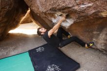 Bouldering in Hueco Tanks on 02/02/2019 with Blue Lizard Climbing and Yoga

Filename: SRM_20190202_1119180.jpg
Aperture: f/5.6
Shutter Speed: 1/160
Body: Canon EOS-1D Mark II
Lens: Canon EF 16-35mm f/2.8 L