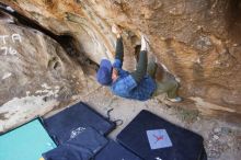 Bouldering in Hueco Tanks on 02/02/2019 with Blue Lizard Climbing and Yoga

Filename: SRM_20190202_1259420.jpg
Aperture: f/2.8
Shutter Speed: 1/250
Body: Canon EOS-1D Mark II
Lens: Canon EF 16-35mm f/2.8 L