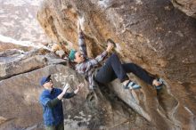 Bouldering in Hueco Tanks on 02/02/2019 with Blue Lizard Climbing and Yoga

Filename: SRM_20190202_1303550.jpg
Aperture: f/5.6
Shutter Speed: 1/200
Body: Canon EOS-1D Mark II
Lens: Canon EF 16-35mm f/2.8 L