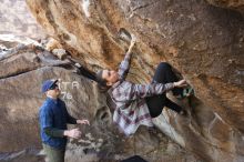 Bouldering in Hueco Tanks on 02/02/2019 with Blue Lizard Climbing and Yoga

Filename: SRM_20190202_1315180.jpg
Aperture: f/5.6
Shutter Speed: 1/200
Body: Canon EOS-1D Mark II
Lens: Canon EF 16-35mm f/2.8 L