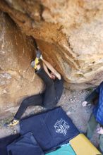 Bouldering in Hueco Tanks on 02/02/2019 with Blue Lizard Climbing and Yoga

Filename: SRM_20190202_1327510.jpg
Aperture: f/3.2
Shutter Speed: 1/200
Body: Canon EOS-1D Mark II
Lens: Canon EF 16-35mm f/2.8 L