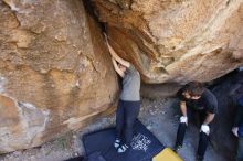 Bouldering in Hueco Tanks on 02/02/2019 with Blue Lizard Climbing and Yoga

Filename: SRM_20190202_1332130.jpg
Aperture: f/3.5
Shutter Speed: 1/200
Body: Canon EOS-1D Mark II
Lens: Canon EF 16-35mm f/2.8 L