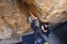 Bouldering in Hueco Tanks on 02/02/2019 with Blue Lizard Climbing and Yoga

Filename: SRM_20190202_1334200.jpg
Aperture: f/4.5
Shutter Speed: 1/200
Body: Canon EOS-1D Mark II
Lens: Canon EF 16-35mm f/2.8 L