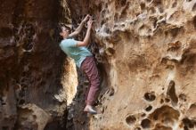 Bouldering in Hueco Tanks on 02/02/2019 with Blue Lizard Climbing and Yoga

Filename: SRM_20190202_1451170.jpg
Aperture: f/2.8
Shutter Speed: 1/160
Body: Canon EOS-1D Mark II
Lens: Canon EF 50mm f/1.8 II