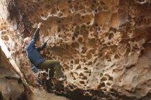 Bouldering in Hueco Tanks on 02/02/2019 with Blue Lizard Climbing and Yoga

Filename: SRM_20190202_1452360.jpg
Aperture: f/2.8
Shutter Speed: 1/160
Body: Canon EOS-1D Mark II
Lens: Canon EF 50mm f/1.8 II