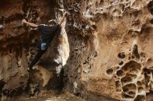 Bouldering in Hueco Tanks on 02/02/2019 with Blue Lizard Climbing and Yoga

Filename: SRM_20190202_1502341.jpg
Aperture: f/3.5
Shutter Speed: 1/125
Body: Canon EOS-1D Mark II
Lens: Canon EF 50mm f/1.8 II