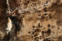 Bouldering in Hueco Tanks on 02/02/2019 with Blue Lizard Climbing and Yoga

Filename: SRM_20190202_1502440.jpg
Aperture: f/3.5
Shutter Speed: 1/160
Body: Canon EOS-1D Mark II
Lens: Canon EF 50mm f/1.8 II