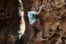 Bouldering in Hueco Tanks on 02/02/2019 with Blue Lizard Climbing and Yoga

Filename: SRM_20190202_1508410.jpg
Aperture: f/3.5
Shutter Speed: 1/160
Body: Canon EOS-1D Mark II
Lens: Canon EF 50mm f/1.8 II