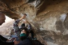 Bouldering in Hueco Tanks on 02/02/2019 with Blue Lizard Climbing and Yoga

Filename: SRM_20190202_1651240.jpg
Aperture: f/5.6
Shutter Speed: 1/200
Body: Canon EOS-1D Mark II
Lens: Canon EF 16-35mm f/2.8 L