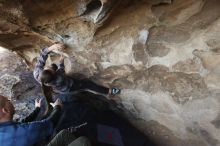 Bouldering in Hueco Tanks on 02/02/2019 with Blue Lizard Climbing and Yoga

Filename: SRM_20190202_1707000.jpg
Aperture: f/5.6
Shutter Speed: 1/160
Body: Canon EOS-1D Mark II
Lens: Canon EF 16-35mm f/2.8 L